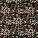 Штори (готовий комплект 2 шт.) тканина бавовна Іспанія великі квіти фон чорний 400412v6 з доставкою, фото 2