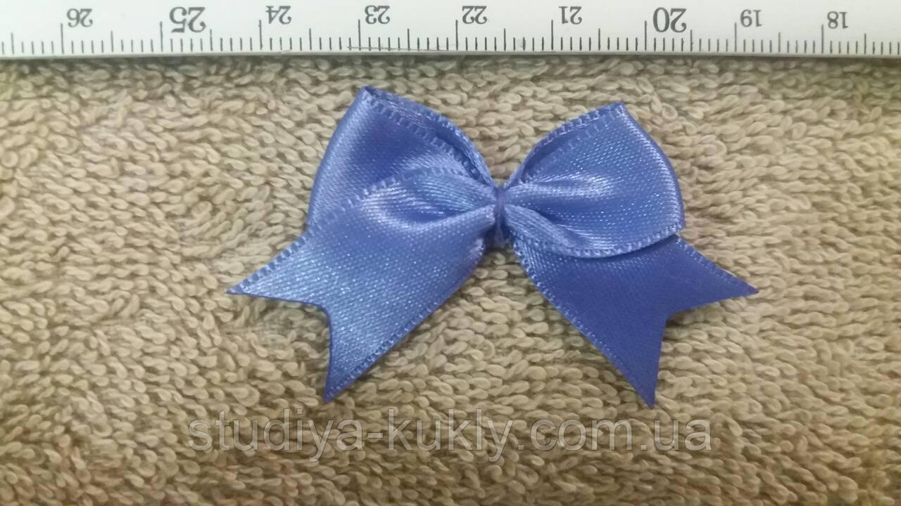 Бантик декоративний, пришивний. Колір - синій. Розмір 30*38 мм, №015