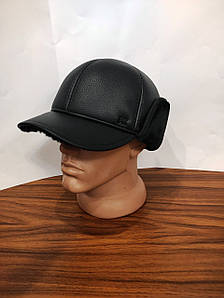 Молодіжна бейсболка зима кожзам + хутро
