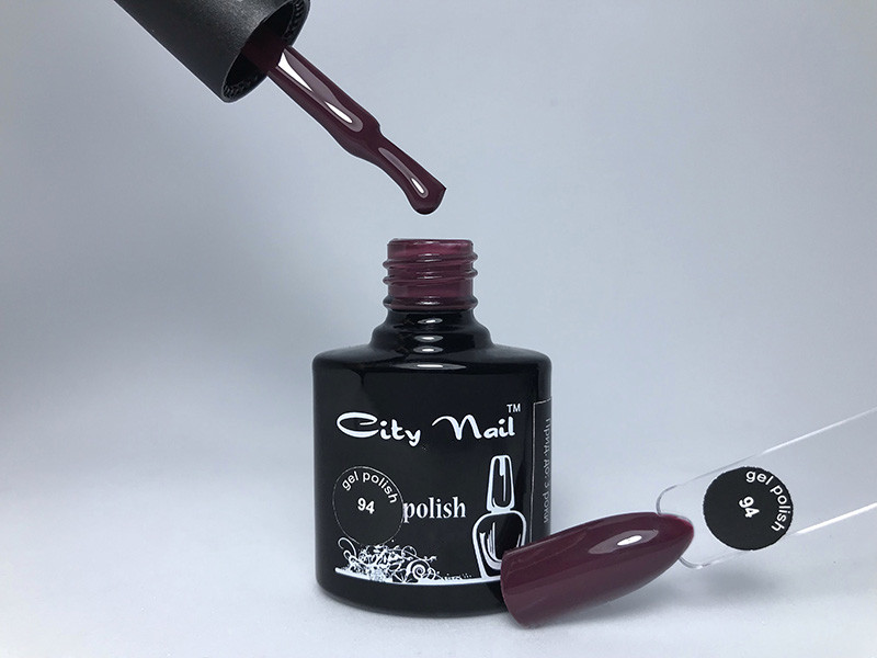 Гель-лак CityNail 94 баклажан - Колір баклажан гель лак - Гель Лак для Нігтів Темно Фіолетовий
