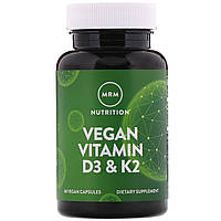 MRM, Vegan vitamin D3+K2 (60 капс.), витамин Д3 К2, vitamin D3 K2