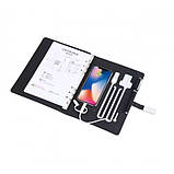 Подарунковий набір Блокнот з флешкою 16 Гб і бездротовою зарядкою Powerbank Чорний, фото 4