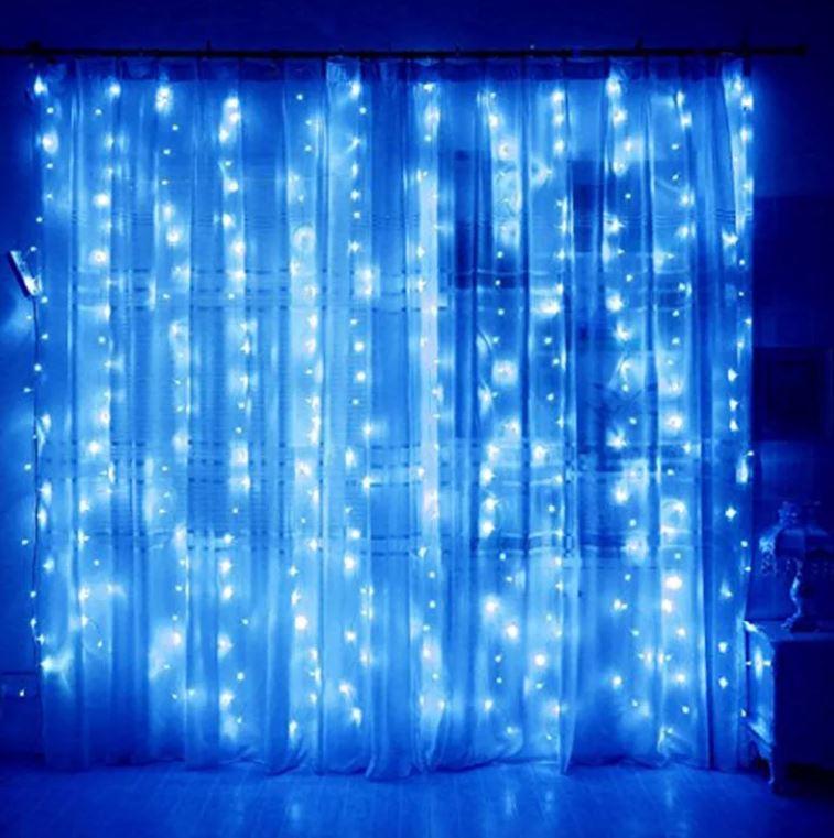 Світлодіодна гірлянда штора Xmas 600 Led 8х1.5м Синя
