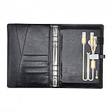 Щоденник блокнот бізнес-щоденник з флешкою 16 Гб і бездротовою зарядкою, Powerbank Чорний (2121), фото 7
