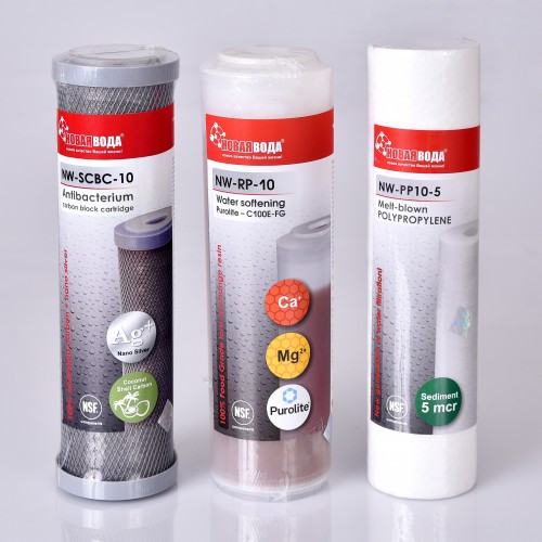 Комплект картриджів Нова Вода NW-K305 Water Softening + Nano Silver