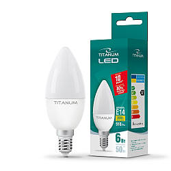 LED лампа TITANUM C37 6W E14 3000K 220V