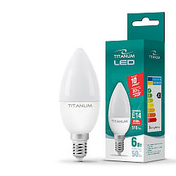 LED лампа TITANUM C37 6W E14 4100K 220V