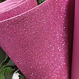 Фоміран глітерний рожевий 2 мм рулонний, фото 3
