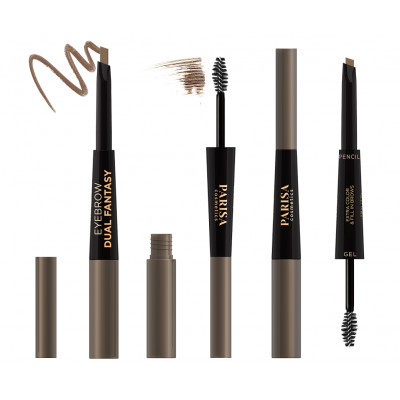 Олівець та гель для брів Parisa Eyebrow Dual Fantasy 2 в 1 ED-01, фото 1