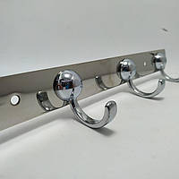 Вешалка для ванной с тремя крючками (204х28 мм) мебельная для одежды вешалка настенная гардеробная на планке