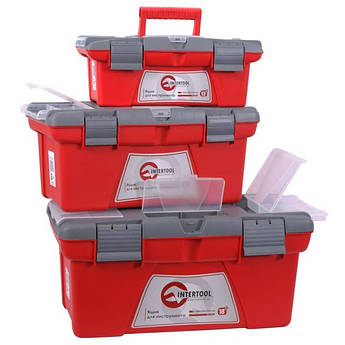 Комплект ящиків для інструменту, 3 од. INTERTOOL BX-0403, інструментальні ящики для професійного використання
