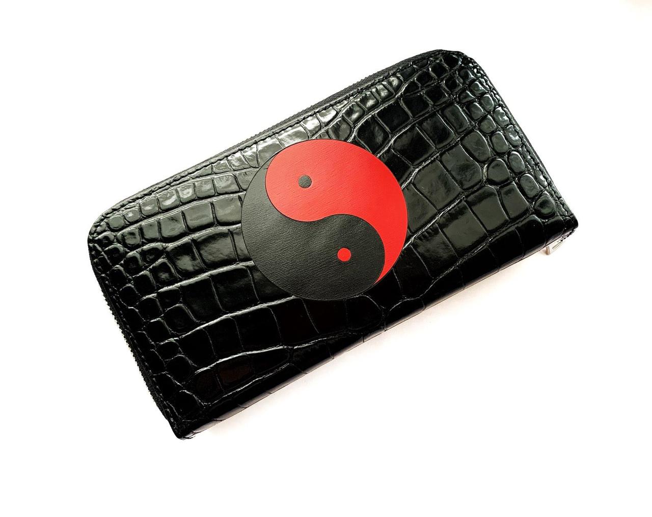 Гаманець-клатч із шкіри "Інь Янь", Вишуканий гаманець з натурального каменю красиві прикраси