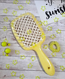 Гребінець Janeke 1830 Superbrush The Original Italian оригінал Джанек жовта з білим, фото 5