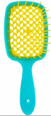 Гребінець Janeke 1830 Superbrush The Original Italian оригінал Джанек бірюзова з жовтим, фото 1