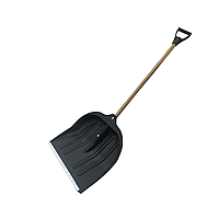 Лопата пластик для снігу АВС чорна з ручкою і живцем