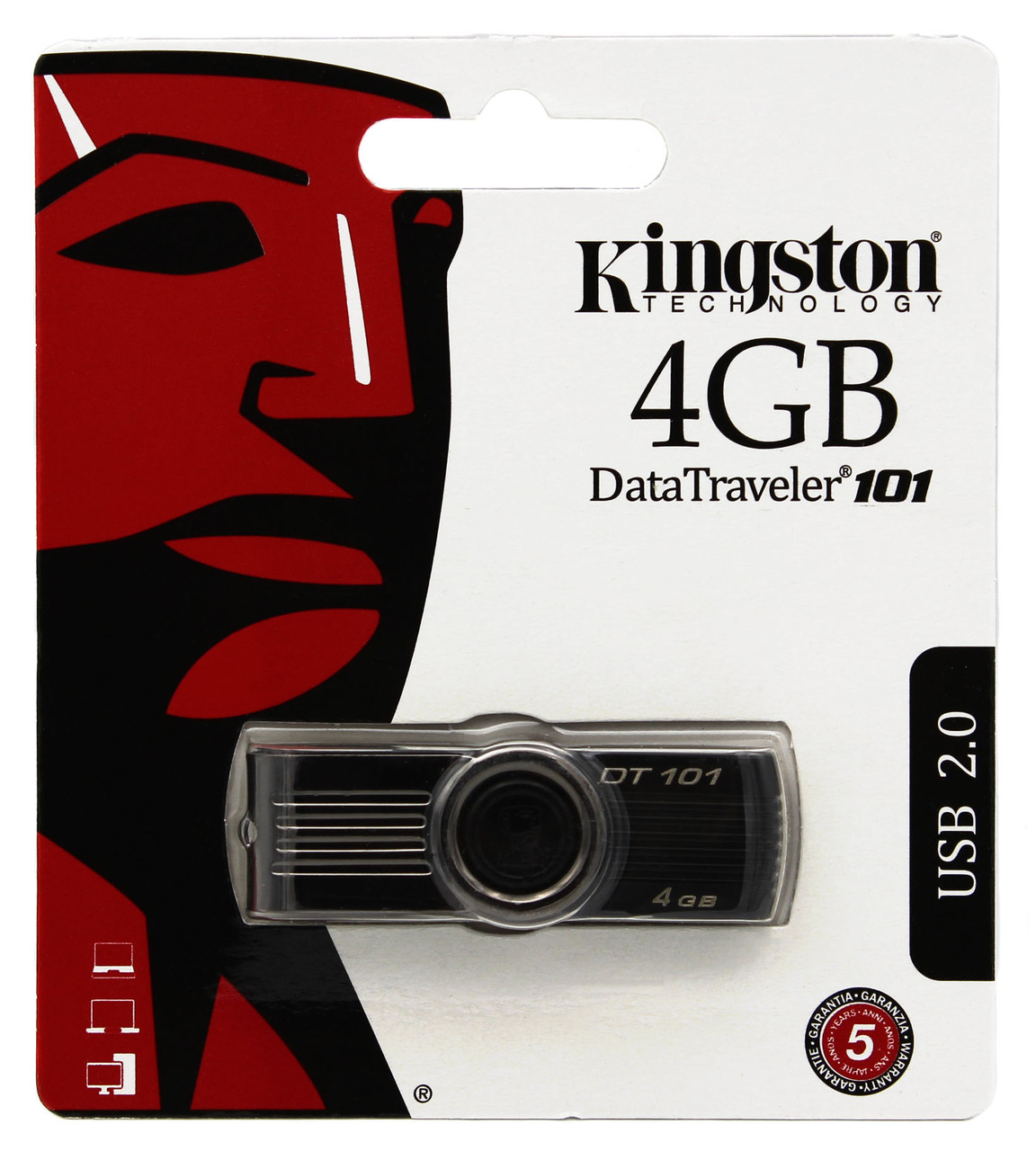 USB флеш King DT101 4Gb Red (DT101 G2) (Гарантія 3 роки)