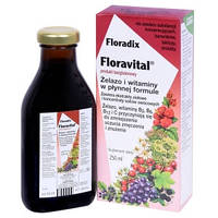 Floradix, Floravital - тоник железо и витамины, без глютена, 250 мл