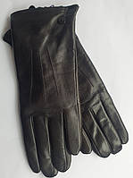 Перчатки кожаные мужские из лайковой натуральной кожи люкс качества на шерстяной подкладке три стежка