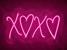 Неонові написи, табличка XOXO 15х30см