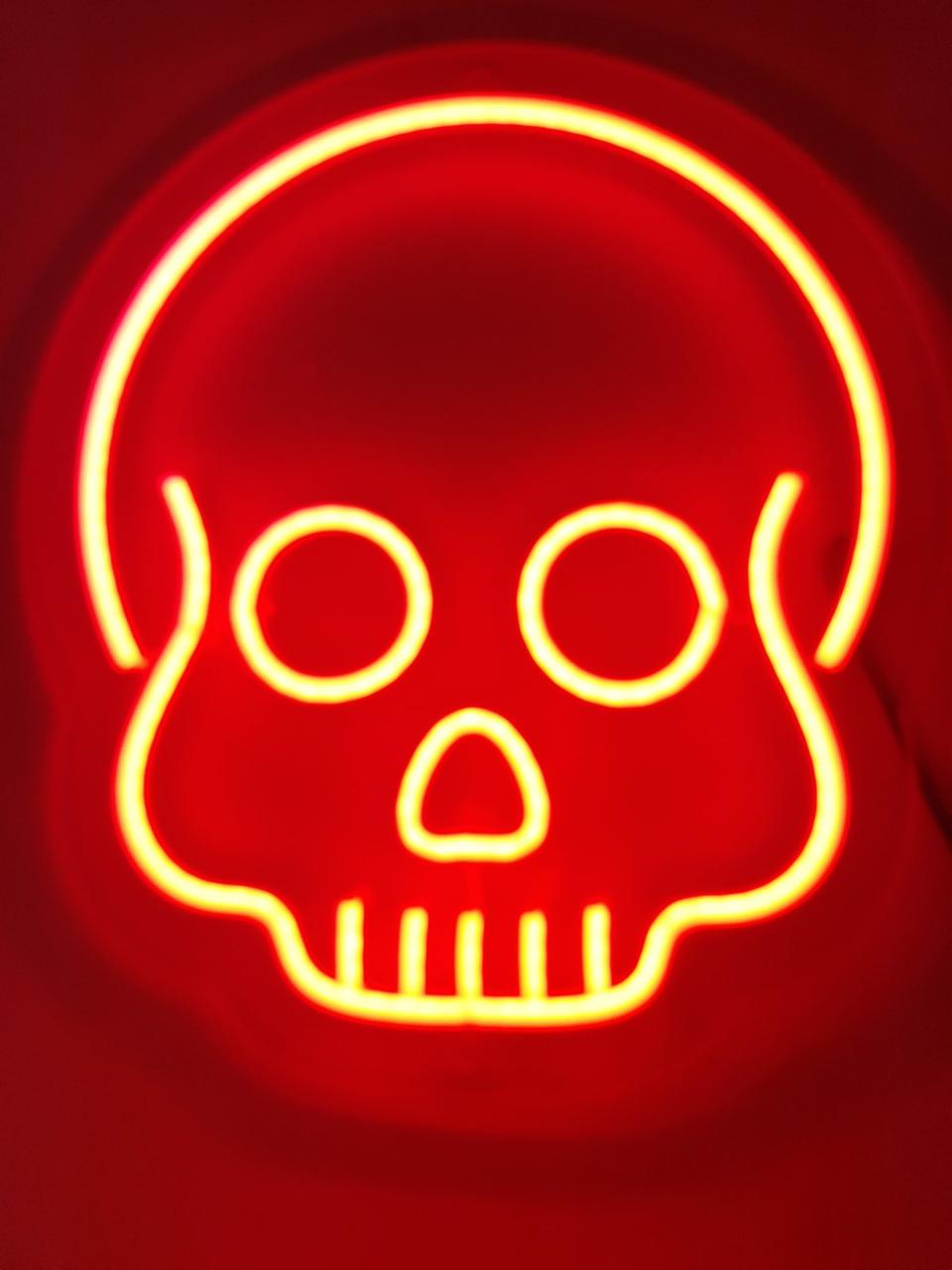 Неонові написи настінний світильник з гнучкого неону SKULL 30х30см