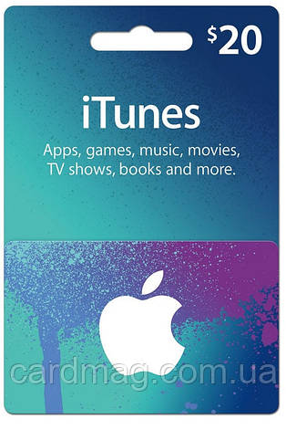 Подарункова карта iTunes Apple / App Store Gift Card на суму 20 usd, US-регіон, фото 1