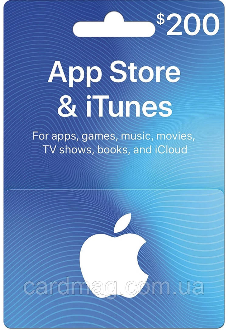 Подарункова карта iTunes Apple / App Store Gift Card на суму 200 usd, US-регіон