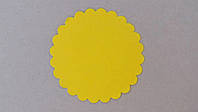 Вырубка из бумаги и картона. Круг с фестонами, 50 штук, 35х35 мм жовтий