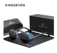 Фирменные солнцезащитные очки тишейды с поляризованными линзами N7550 KINGSEVEN DESIGN Синий/Серый