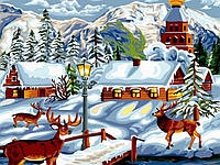 Картина по номерам в коробке Babylon Рождественские олени 40x30см (VK 199)