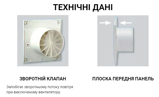 Осевой вентилятор DECOR 100 технические характеристики