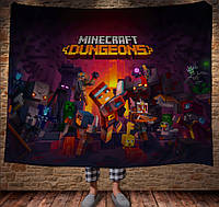 Плед с 3D принтом - МАЙНКРАФТ ПОДЗЕМЕЛЬЯ. 150х200 см.