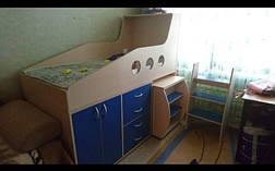 Ліжко горище для дитини з висувним столом КЧД-0505, фото 3