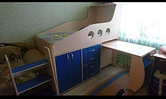 Ліжко горище для дитини з висувним столом КЧД-0505, фото 3