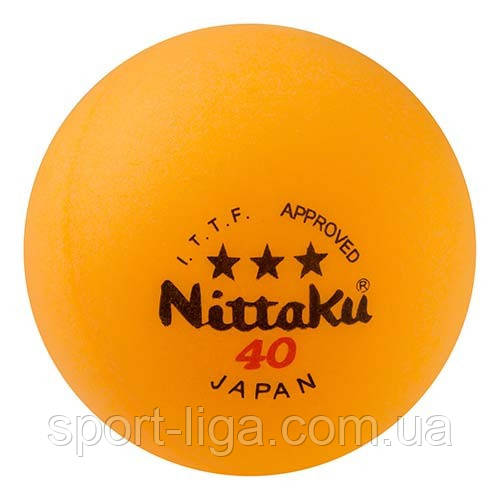 М'ячики для настільного тенісу Nittaki оранжеві 3 шт (3 зірки 40 мм)