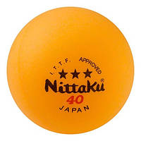 Кульки для настільного тенісу Nittaki 3 шт, 3*, жовтий, фото 1