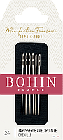 Chenille Double Eye №24 (6шт) Набір голок для вишивання стрічками з Подвійним вушком Bohin (Франція) 98409