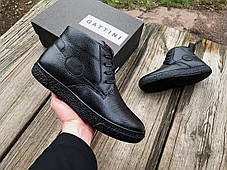 Чоловічі зимові шкіряні черевики Gattini Black чорні натуральна шкіра, фото 3