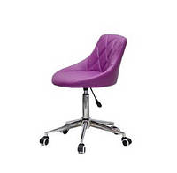 Стул Foro Modern Office пурпурный кожзам, на хромированной базе с колесами, с регулировкой высоты сиденья