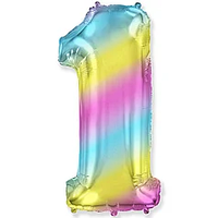 Фольгированная цифра Flexmetal 40"(100 см) Градиент радуга 1