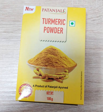 Порошок куркуми/Patanjali Turmeric Powder, 100 г (01/25), фото 1