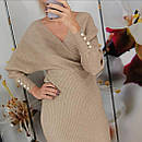 Жіноча облягаюча сукня з вирізом сіра, фото 4