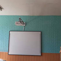 3D панель самоклеюча 70х77см х 5мм Шпалери під декоративну цеглу Самоклейка 3Д бірюза, фото 3