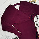 Жіноча облягаюча сукня з вирізом бордова, фото 2