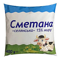 Сметана "Селянська" 15 %, 350 г