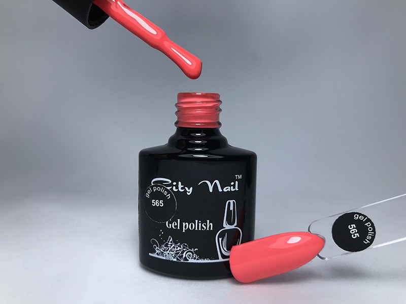 Гель-лак CityNail 565 кораловий (червоний, рожевий) - Кольорові гель-лаки для нігтів 10 мл