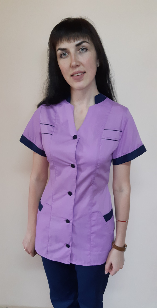 Жіночий медичний костюм Оксана бавовна 42 розмір короткий рукав