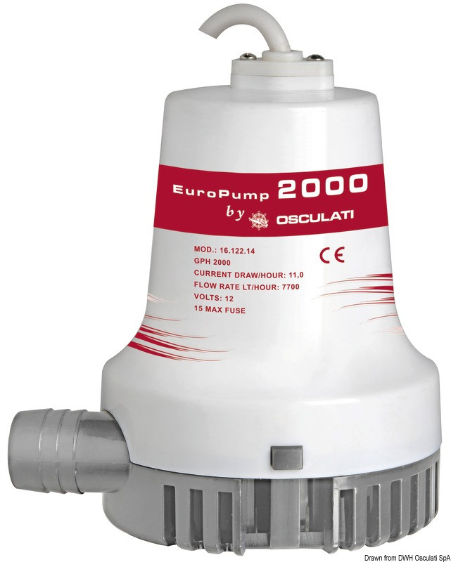 Помпа трюмна 2000GPH 12V Osculati 16.122.14