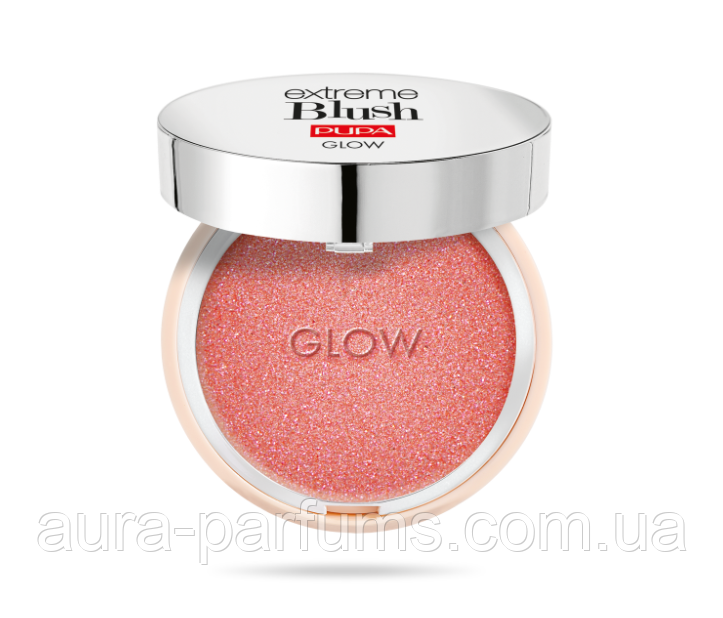Компактні рум'яна з ефектом мерехтіння Pupa Extreme Blush Glow