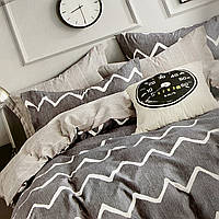 Постільна білизна Двоспальний комплект з простирадлом на гумці 160*200+20см, постільна білизна з фланелі розмір двоспальний