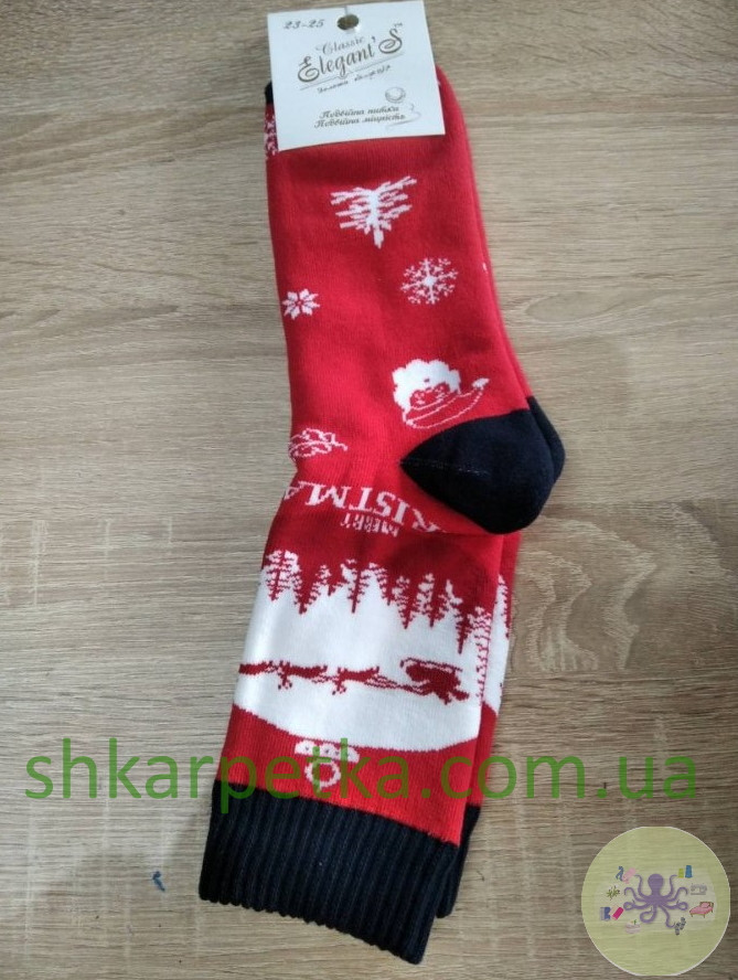 Жіночі новорічні махрові шкарпетки Elegant's, фото 1